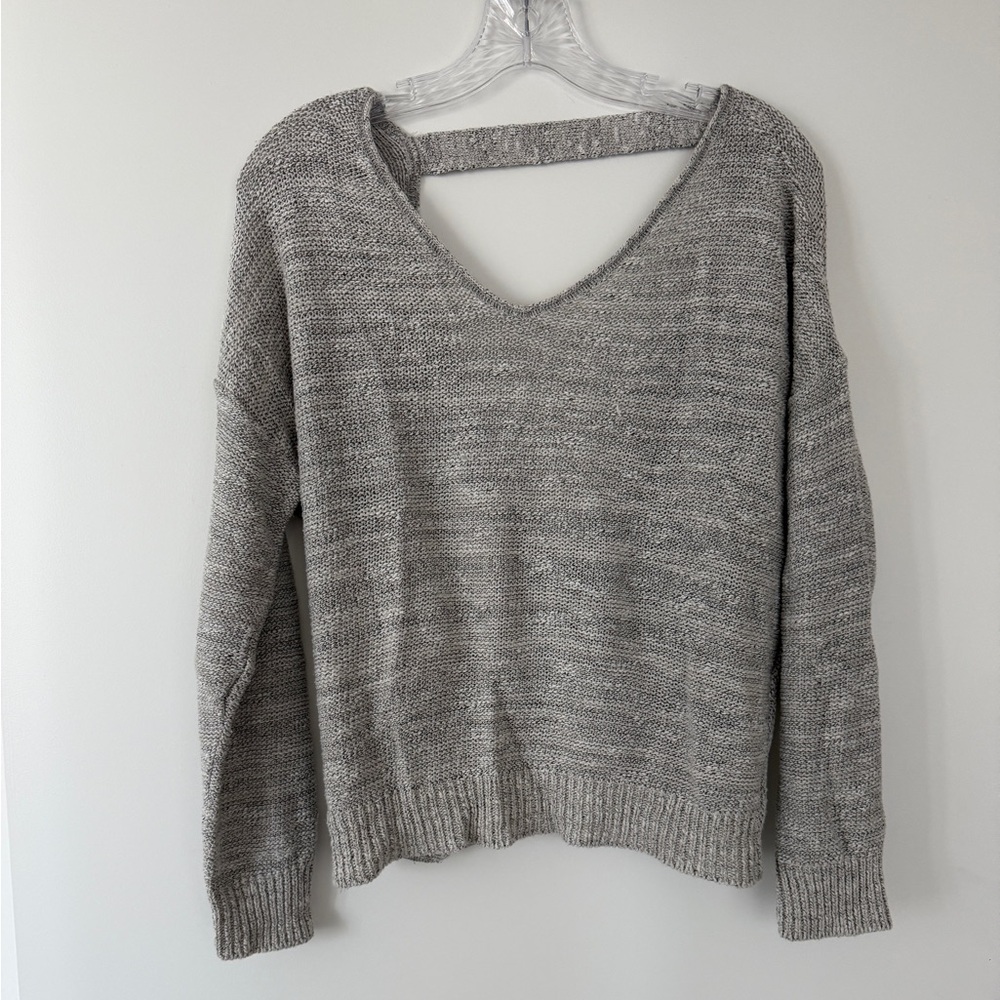 Gray V-Neck Women's Sweater